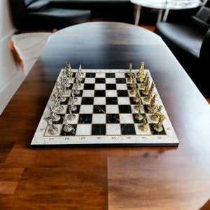 Handcrafted Chess Set, Handcrafted Chess Pieces, Roman Handmade Chess Set, Personalized Chess Board