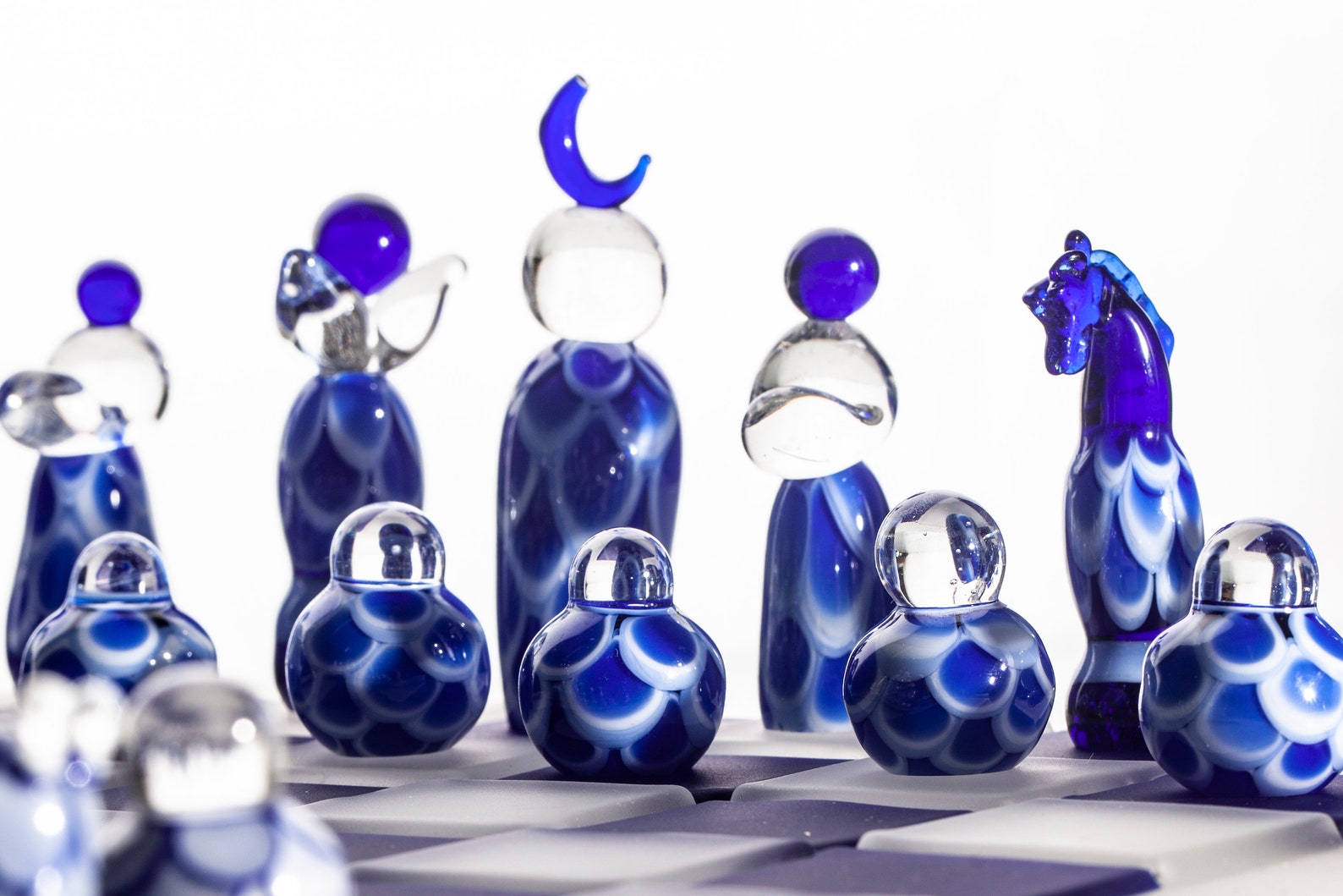 Handmade Glass Chess Set Blown Glass Chess Set Unique Chess Etsy