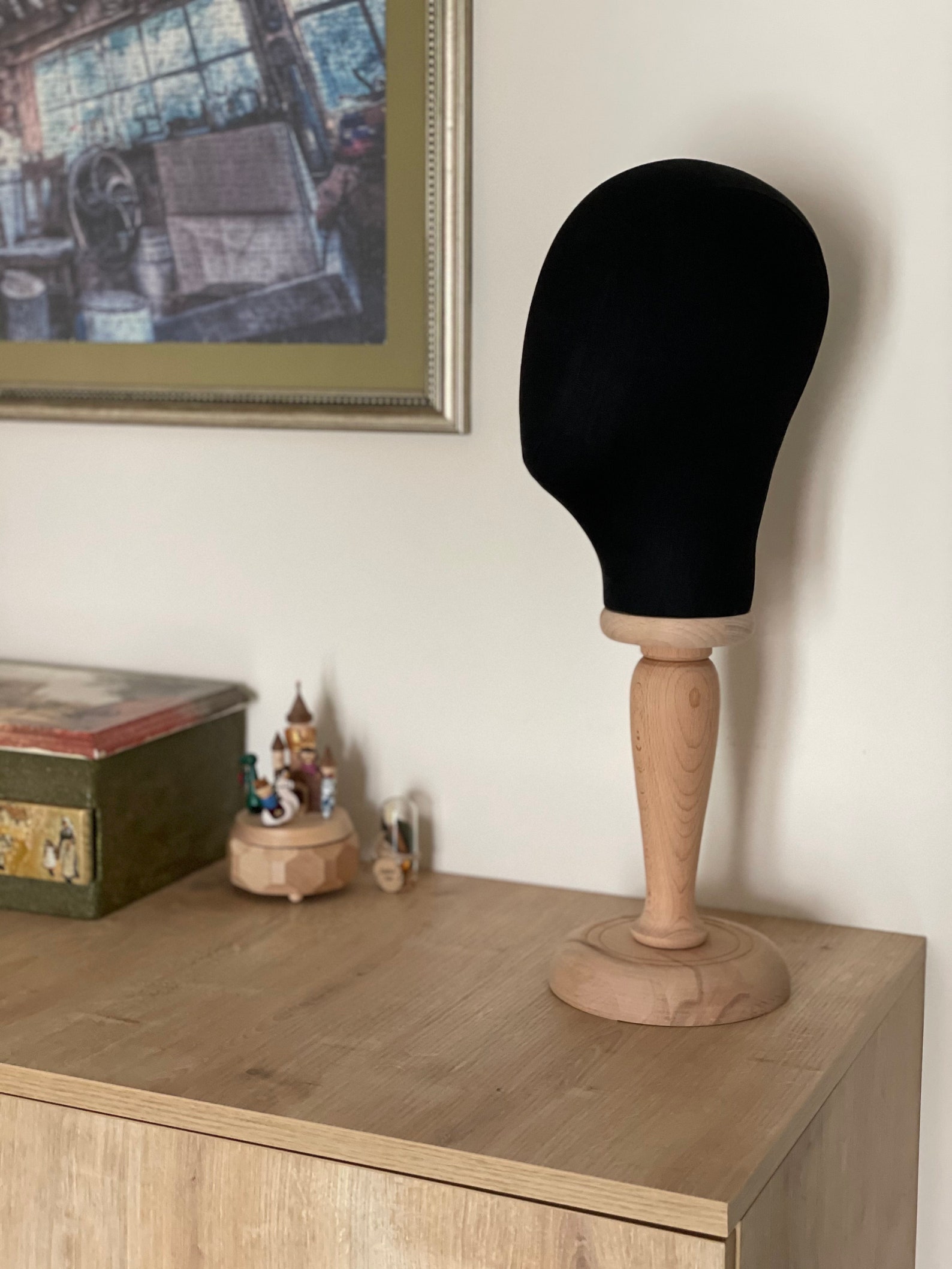 Mannequin Head With Wooden Stand Handmade Fabric Head Etsy