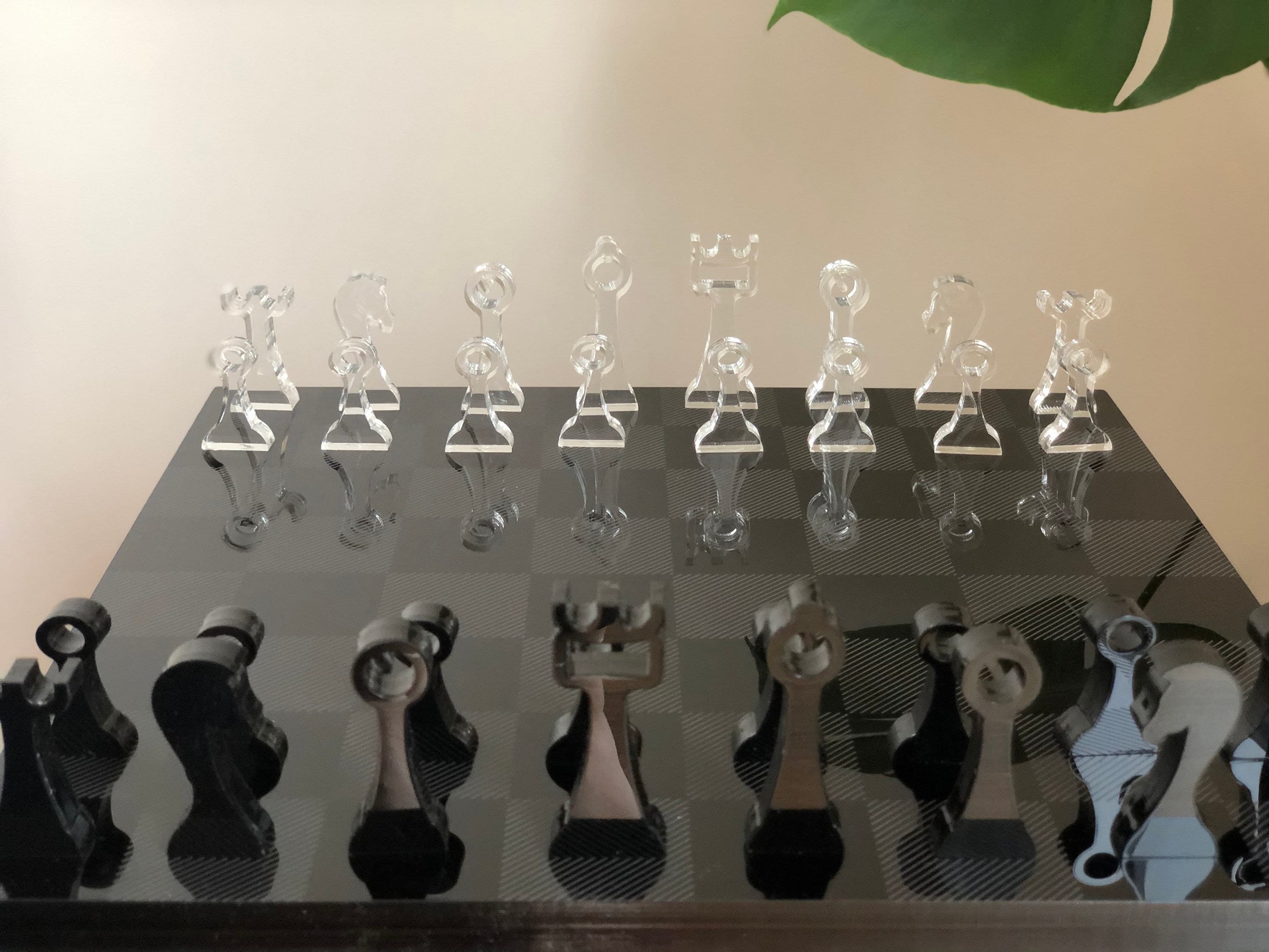 Handmade Elegant Chess Set Black and White Chess Set Etsy UK