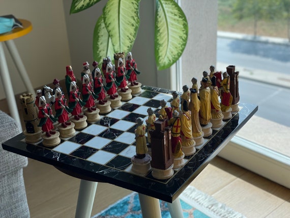 Personalized Chess Set Luxury Chess Game Chrome Plated Boxed Custom Board  Game Personalized Wooden Chess Board and Figures