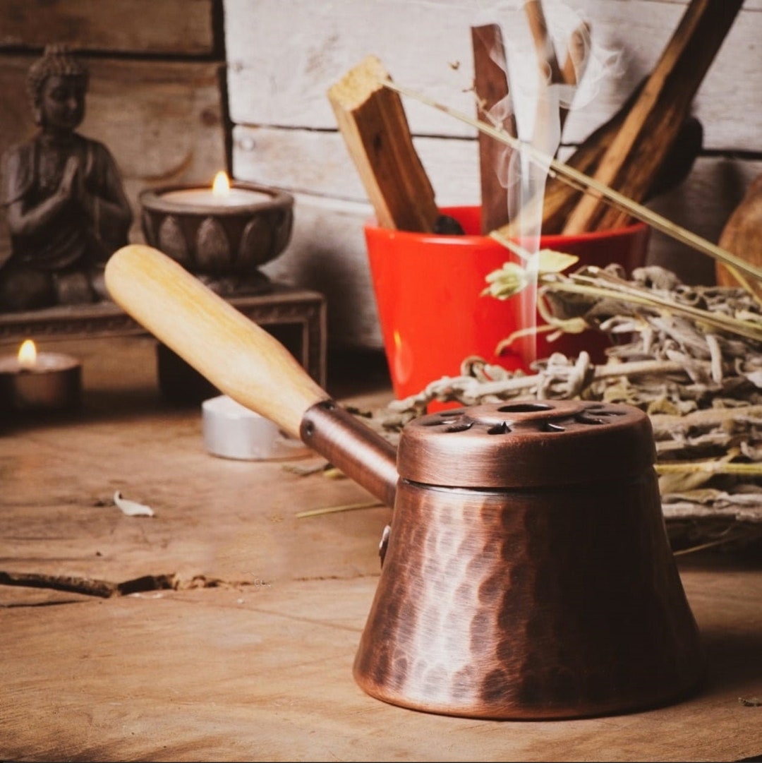 Incense Burner With Handle Copper Incense Burner Handmade Etsy
