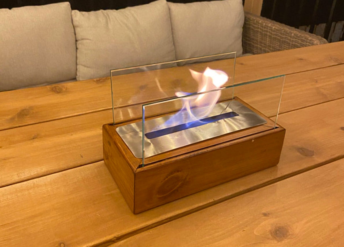 Tabletop Fireplace Handmade Tabletop Fire Pit Bio Ethanol - Etsy Denmark