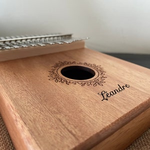 Personalized Mahogany Kalimba: Handmade 17-Key Thumb Piano