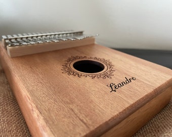 Kalimba de caoba personalizada: piano de pulgar de 17 teclas hecho a mano