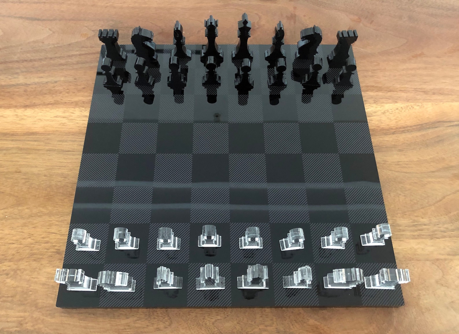 Handmade Elegant Chess Set, Black and White Chess Set, Handmade Personalized Chess Set, Classic
