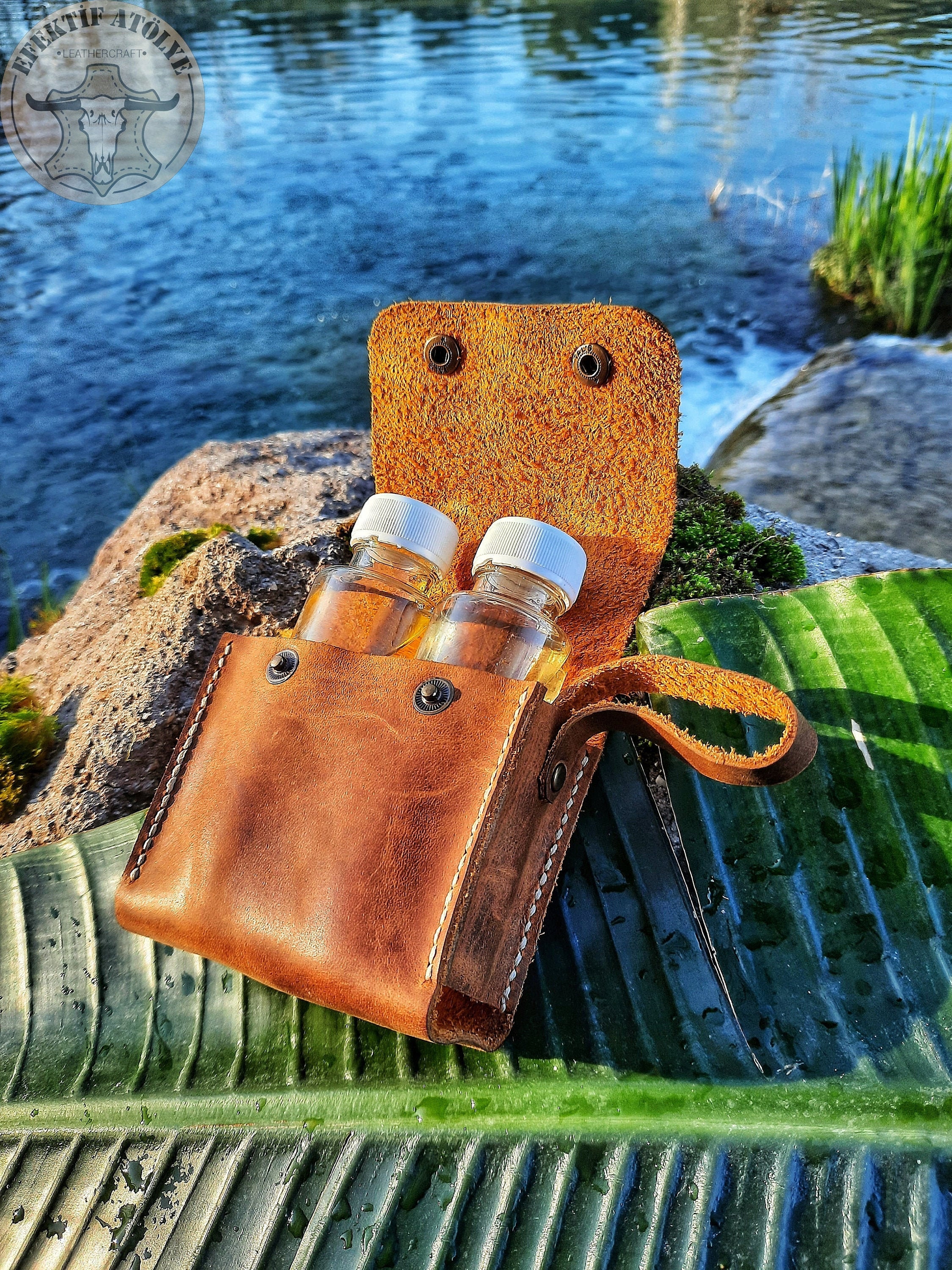 Buy Leather Oil and Vinegar Bottle Set, Handmade Camping Utensils, Four  Jars & Leather Cover, Personalized Leather Travel Kitchen Tools Online in  India 
