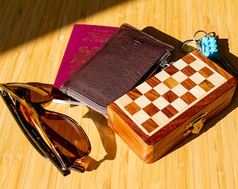 Personalized Handmade Travel Chess Set: Magnetic Figures