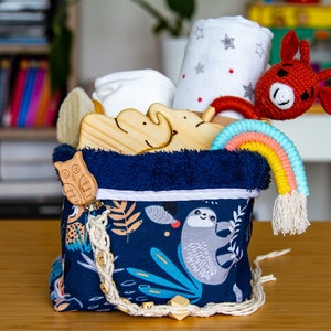 Panier-cadeau bébé bio, Boîte de bienvenue pour bébé, Cadeau de douche de bébé, Cadeau unisexe pour bébé, Panier-cadeau de maternité, Coffret cadeau de bébé garçon, Cadeau nouveau-né