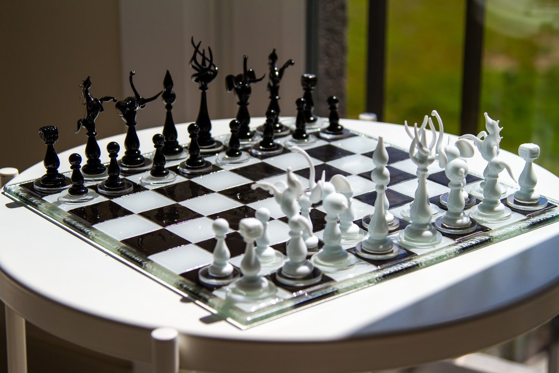 Luxury Unique Chess Set Handmade Murano Glass Chess Board and Etsy
