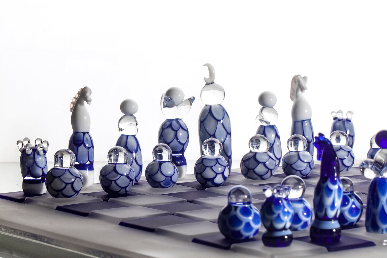 Handmade Glass Chess Set Blown Glass Chess Set Unique Chess Etsy