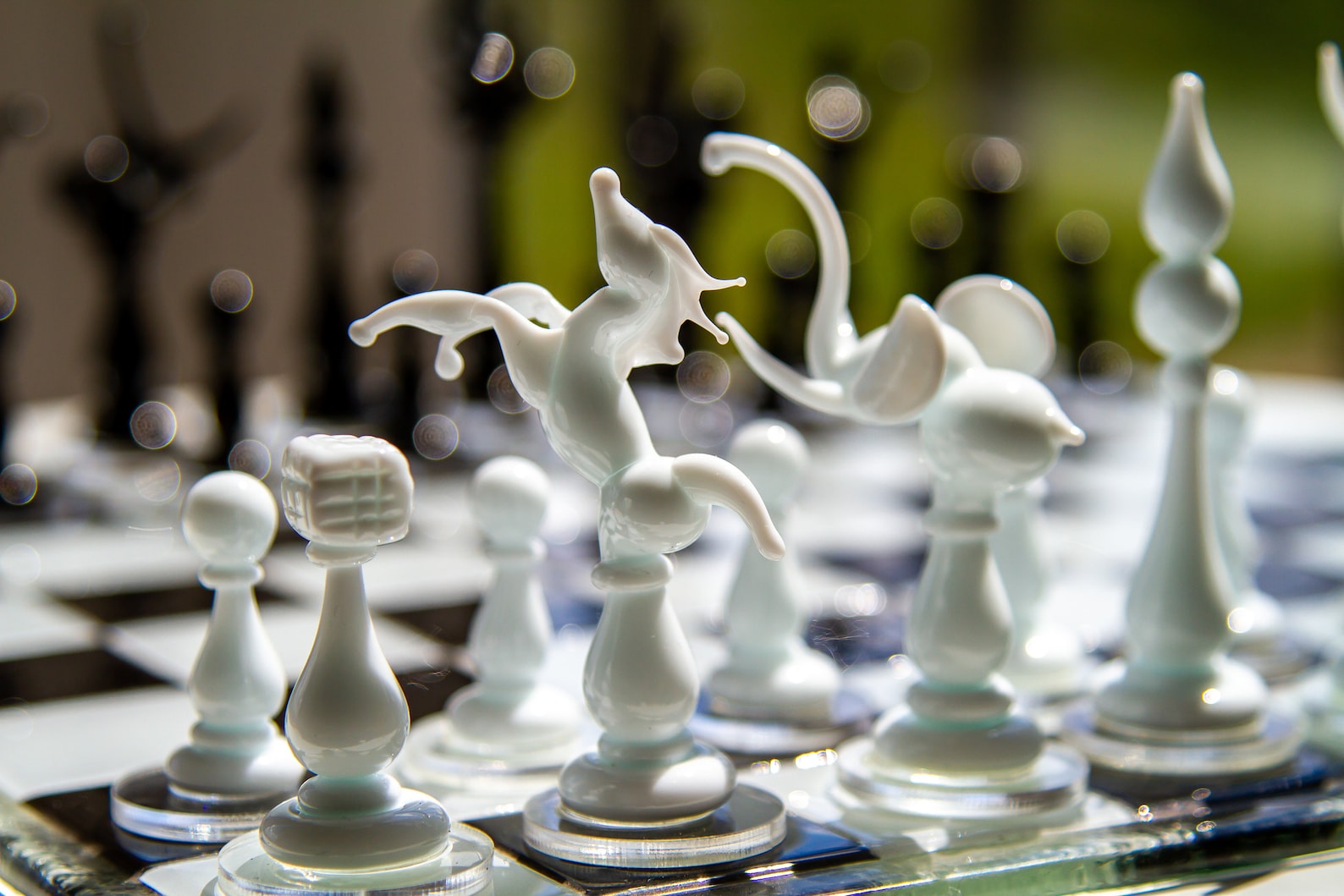 Luxury Unique Chess Set, Handmade Murano Glass Chess Board and Pieces