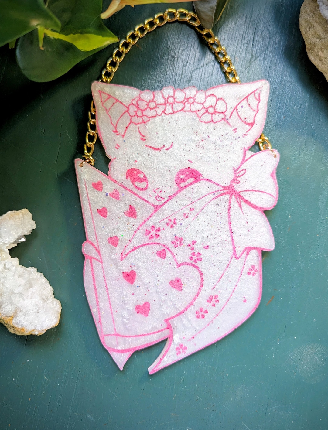 Pink and White Fruit Bat Wall Hanging Kawaii Watermelon Home Decor Etsy