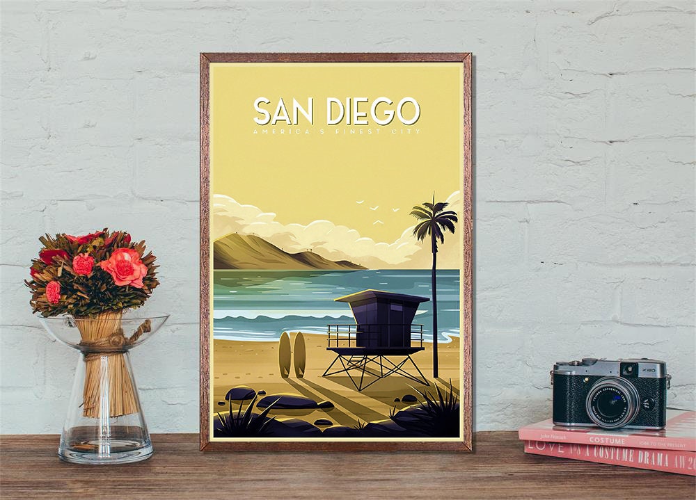 San Diego Poster Vintage San Diego Reise Poster / ideales | Etsy