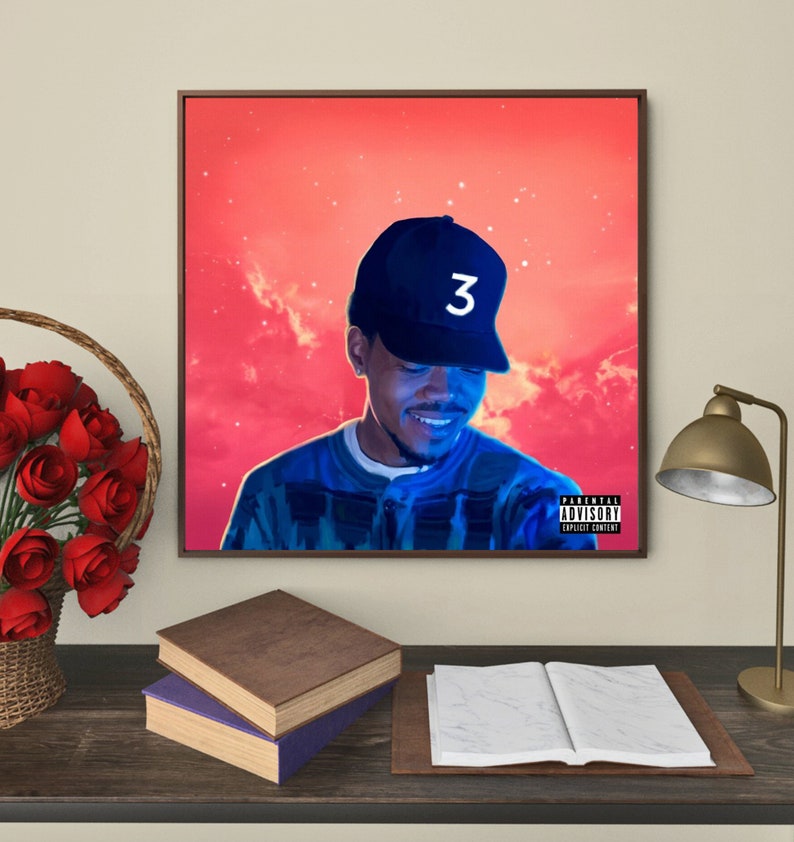 Download Coloring Book Chance The Rapper Album Cover Poster Music Poster Home Decor Gifts For Her Him Size 12x12 20x20 24x24 Art Collectibles Music Movie Posters