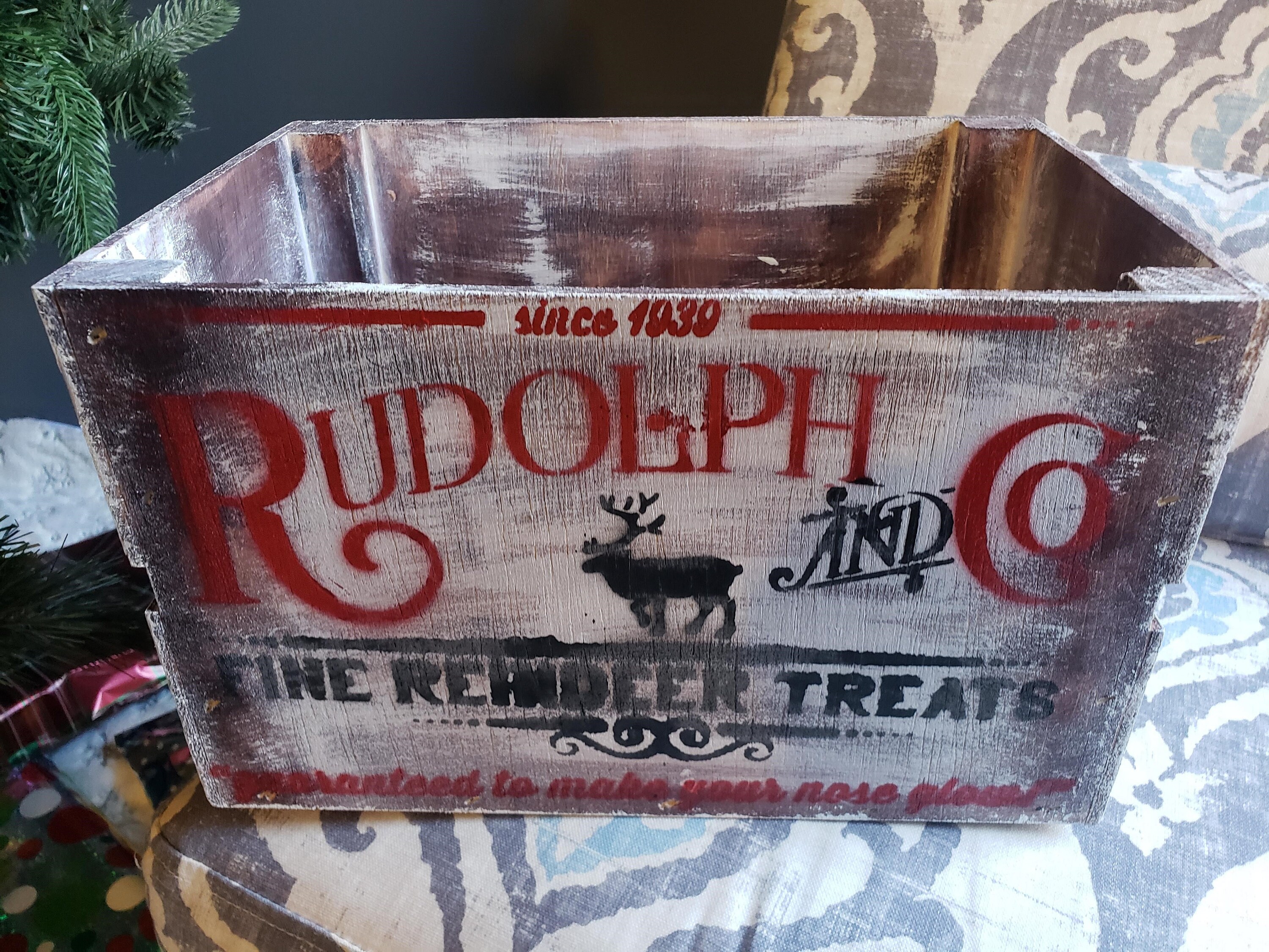 Wooden Christmas Crate Etsy