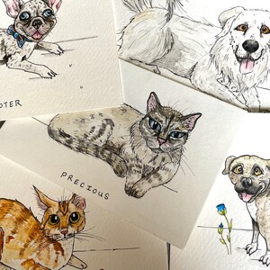 GRAMME DE CARTE POSTALE : Carte postale de portrait d'animal de compagnie personnalisée, envoyer à un être cher, gramme de carte postale d'animal personnalisé, pour l'adoption d'un animal de compagnie, nouvel animal de compagnie