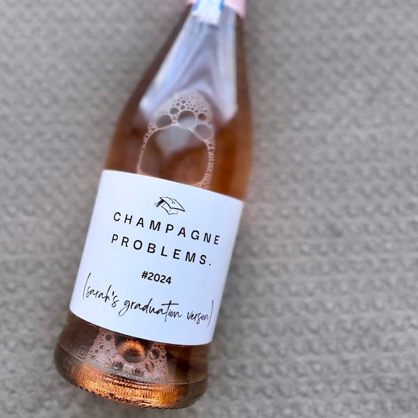 Custom GRAD Taylor's Version Champagne Problems Graduation Gift for Her evermore Wine Bottle Label Gifts Taylor Swift Party Eras Era Swiftie