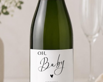 Oh, Baby Cheers Etiqueta de vino divertida para anunciar el embarazo Idea de regalo para la nueva mamá embarazada, padres, cesta de regalo para mamá,