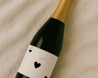 Custom Lucky in Love Bachelorette, Wedding, Anniversary, Cards, Ace, Wine Label Favor Bach for Bride Groom, Vegas, Atlantic City, Minis