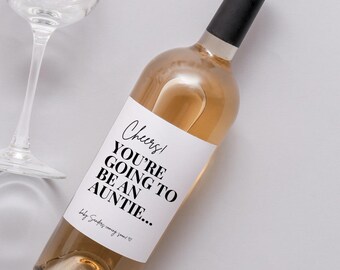 Custom Cheers Pregnancy Announcement Pairs Well with Aunt Uncle Grandparent Tia Tio New Baby Delivery Day Newborn Wine Label Gift Ideas