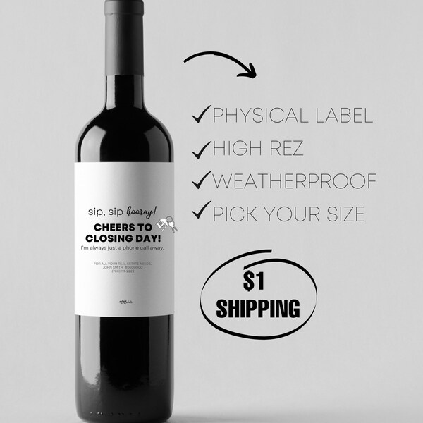 Realtor Wine Label Etsy