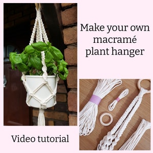 DIY Macrame Plant Hanger Kit With Video Tutorial | Make Your Own Plant Hanger | Plant Hanging Kit With Instructions | Beginners Craft Kit