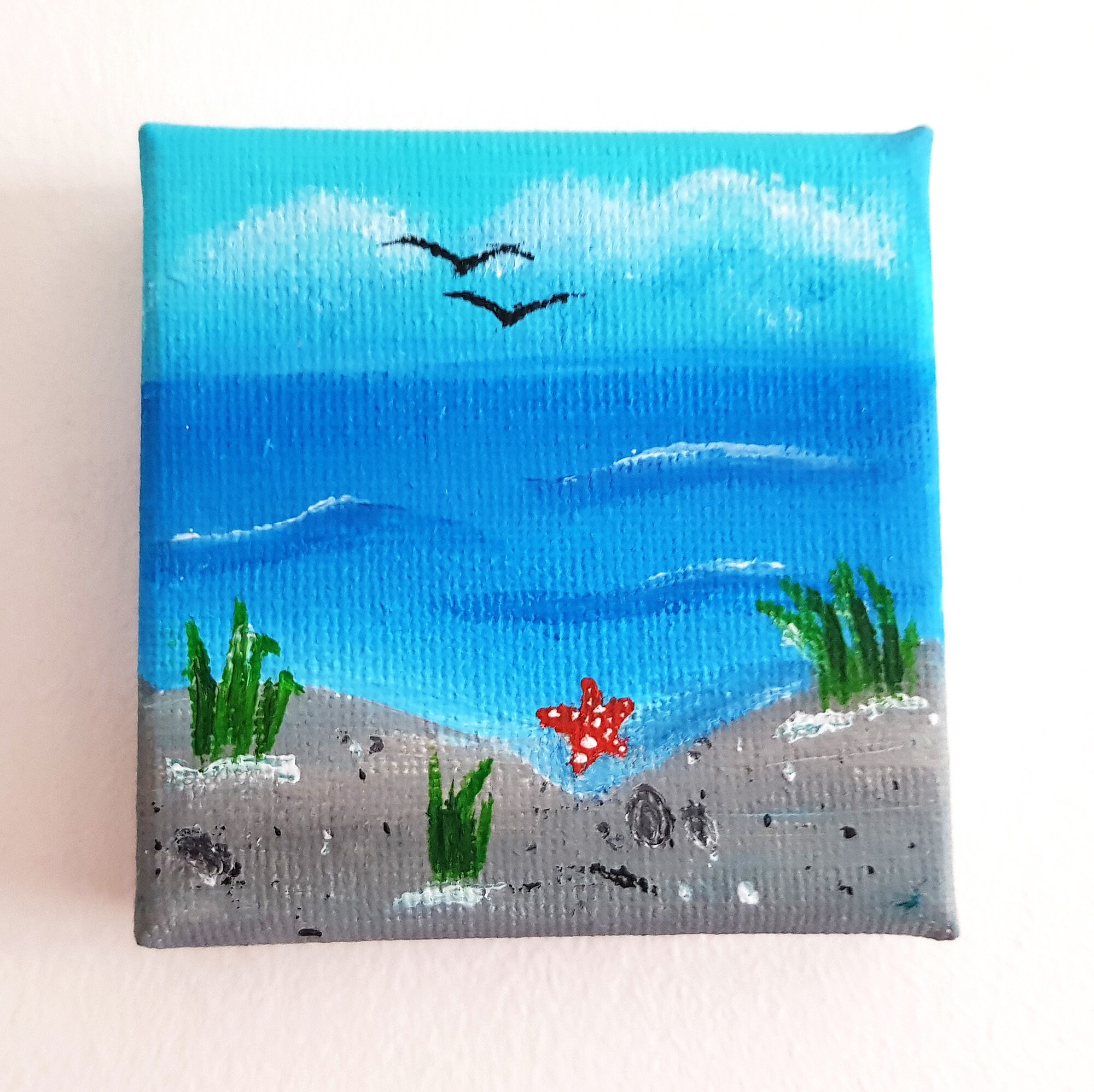 DIY Painting Kit Mini Canvas Painting Kit Letterbox Craft Etsy