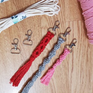 DIY Macrame Key chain Kit Make Your Own Key Rings Beginners Craft Kit With Pre Cut Cord Easy Instructions Video Tutorial image 8