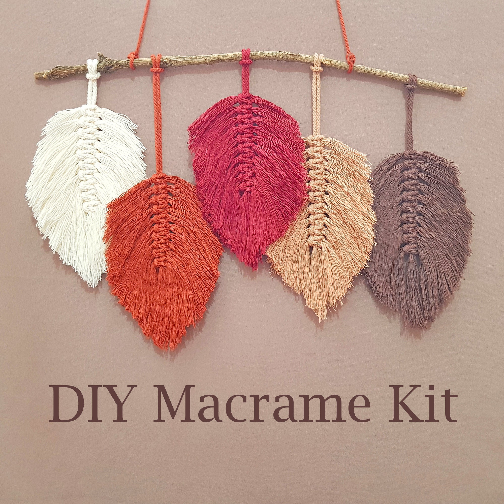 DIY Autumn Leaf Macrame Wall Hanging Kit Video Tutorial Etsy UK
