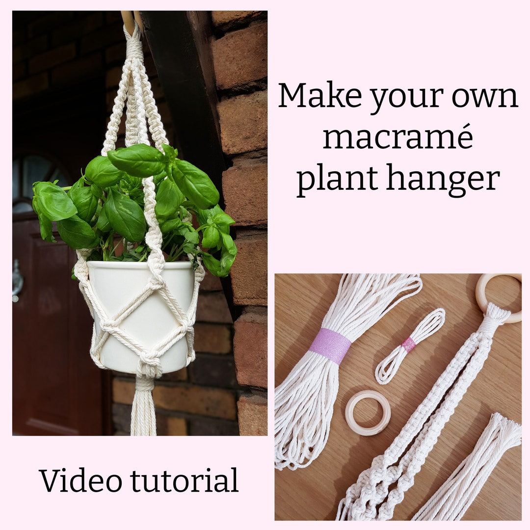 DIY Macrame Plant Hanger Kit With Video Tutorial | Make Your Own Plant ...