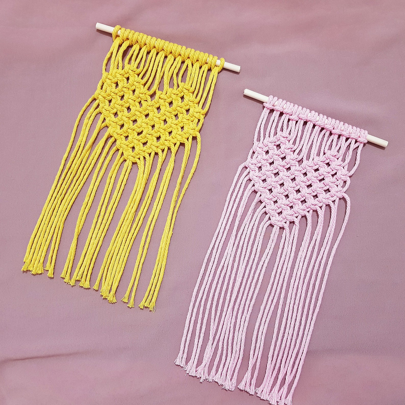 DIY Heart Macrame Wall Hanging Kit With Video Tutorial Make Etsy UK