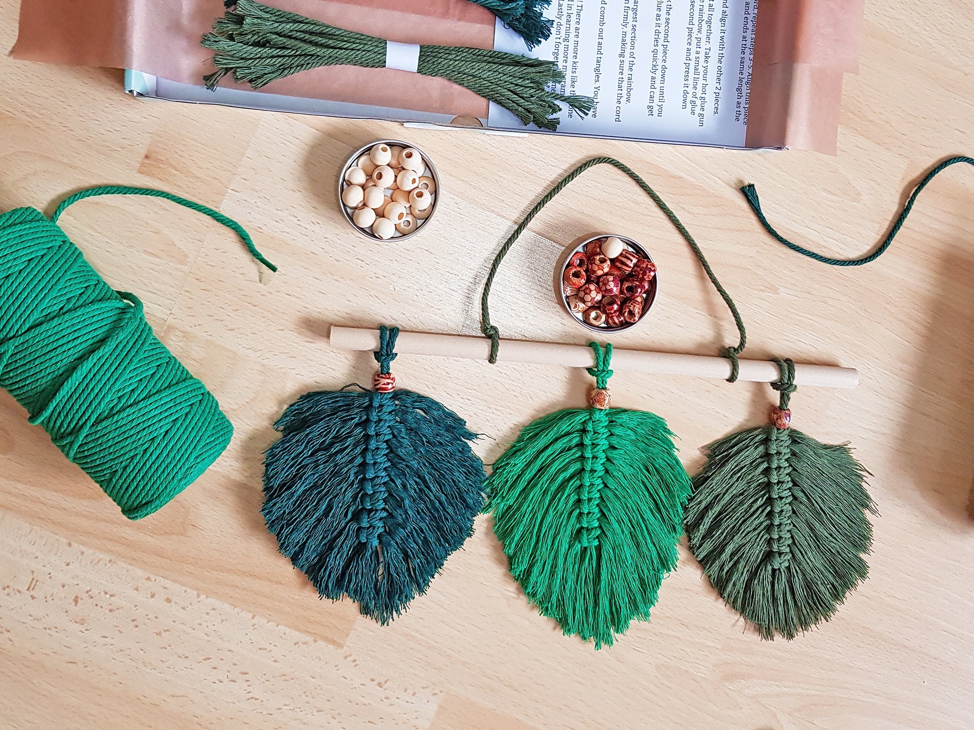 DIY Autumn Leaf Macrame Wall Hanging Kit Video Tutorial Make Your