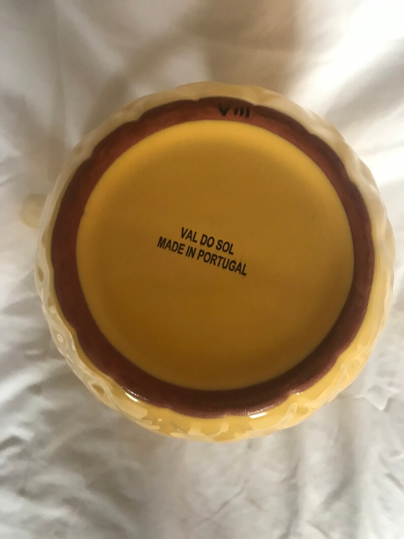Val Do Sol Pottery Yellow Pitcher Etsy