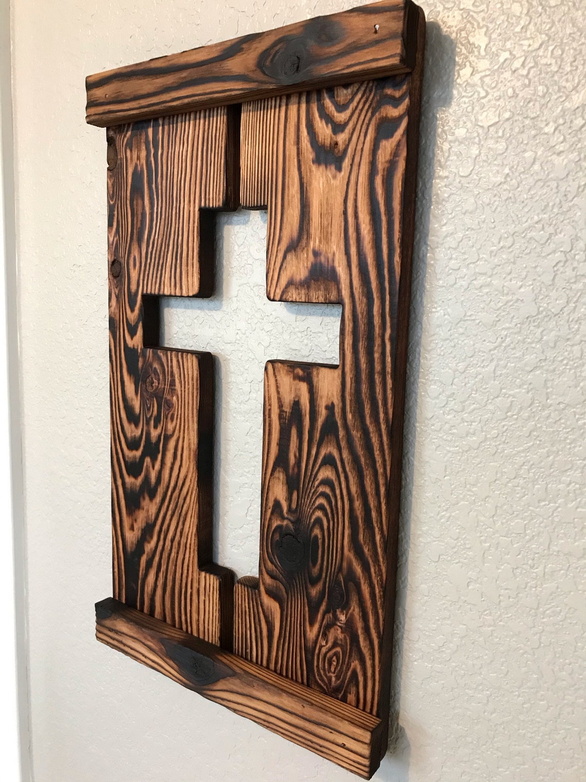 Rustic Wooden Cross Wall Decor Large | Etsy