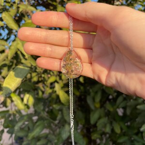 Clear Real Pressed Flowers Necklace