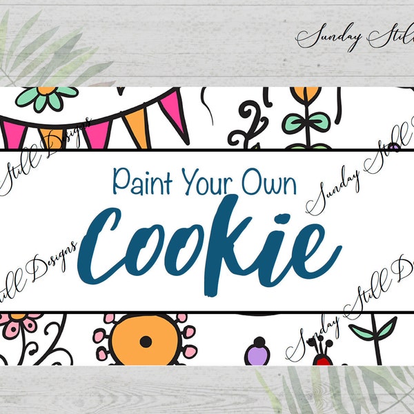 Paint Your Own Cookie Bag Toppers / 4 & 5 inch Cookie Bag Toppers/ PYO Cookie Bag Tags