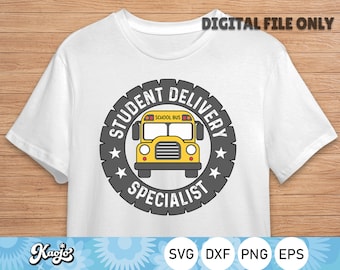 Especialista en entrega de estudiantes Svg, 1er día de clases Svg, Mejor conductor de autobús escolar Svg, Descarga instantánea, Archivos Svg para Cricut, Silueta