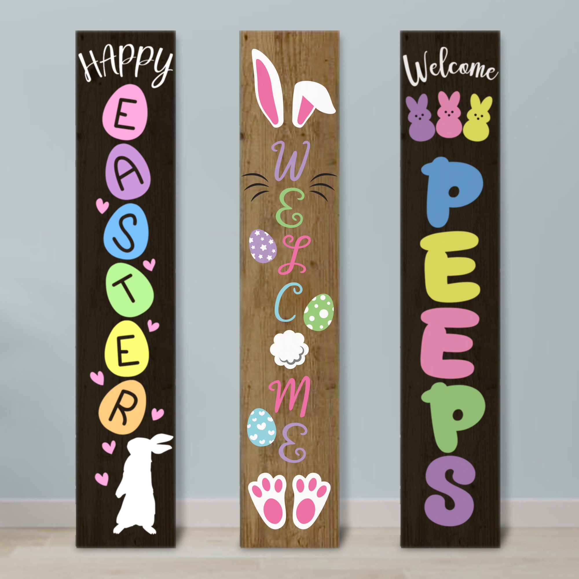Easter Porch Sign SVG bundle Easter Vertical Sign Etsy