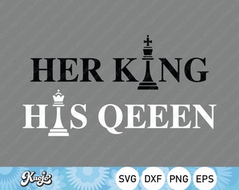 King And Queen SVG Her King And His Queen SVG, Husband And Wife svg, Couples Shirt svg, Instant Download, Printing file, Cricut, Silhouette