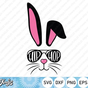 Easter Bunny Hip Hop SVG, Cool bunny SVG, Easter Rabbit Hip Hop SVG, Instant Download, svg, dxf, png, eps, ai file, Printing, Cricut
