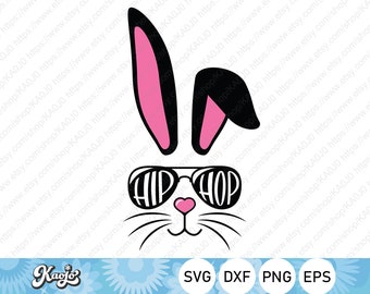 Easter Bunny Hip Hop SVG, Cool bunny SVG, Easter Rabbit Hip Hop SVG, Instant Download, svg, dxf, png, eps, ai file, Printing, Cricut
