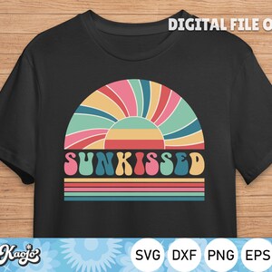 Sunkissed Svg, Summer Vibes Svg, Beach Life Png, Retro Summer Svg, Hello Summer Png, Instant Download, svg Files For Cricut, Silhouette