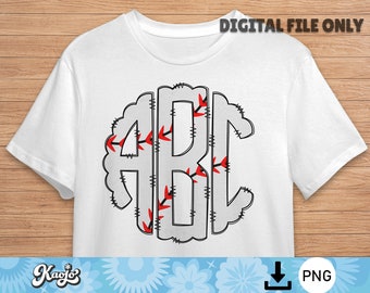 Baseball Doodle Monogramm Buchstabe PNG, niedliches Sportball Alphabet mit Clip Art PNG, Sublimation Hand gezeichnet Doodle Alphabet Set