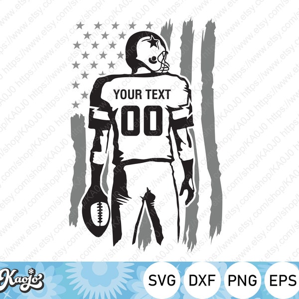 Football Player Svg, American Football Svg, Football Game Day Svg, Football Team Svg, Instant Download, Svg Files For Cricut, Silhouette
