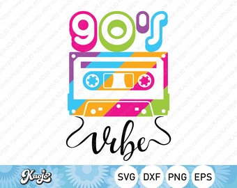 90's Vibe svg, 90's Party svg, Music Cassette Tape svg, Retro Aesthetic Costume Party Wear Outfit svg, Instant Download, Cricut, Silhouette