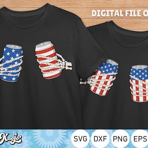 4th of July Beer Can Skeleton Hand Svg, Patriotic Ameri-Can Svg, American Party Svg, Instant Download, Svg Files For Cricut, Silhouette