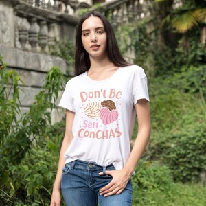 G2TUP Concha Brot Make-up Tasche - "Don't Be Self Conchas", 23,5x17 Cm, Aus Leinen, Waschbar - Lustiges Geschenk Für Baking-Fans