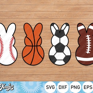 Easter Sports Bundle Svg, Sport Ball  Easter Peeps Svg, Funny Sport Bunny Svg Instant Download, svg, dxf, png, eps file, Printing, Cricut