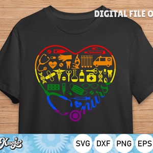 LGBTQ Stethoscope Svg, LGBT Nurse Pride Svg, Nurse Life Rainbow Flag Svg, Nurse Element, Instant Download, Svg Files For Cricut, Silhouette